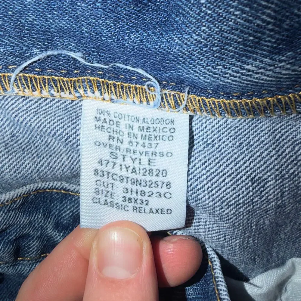 Polo Jeans Co Ralph Lauren Mens 38x32 Classic Relaxed Denim Blue Jeans